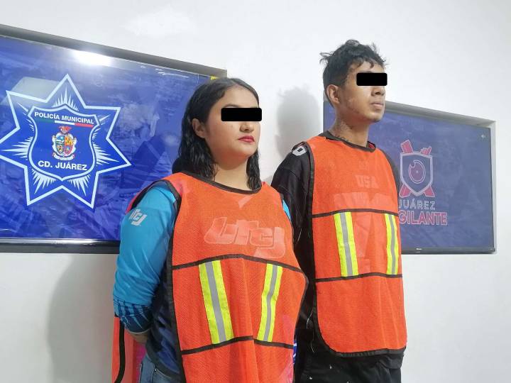 Arrestan a pareja con un arma de fuego calibre 9 milímetros y cristal