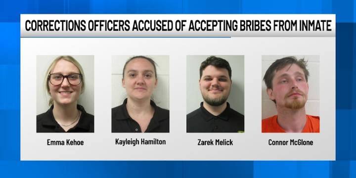 Three former York County corrections officers accused of accepting bribes from an inmate