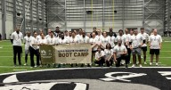 Military members take on Raiders Combine at USAA Salute to Service event
