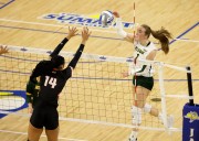 Bison volleyball mounts dramatic comeback in fifth set to advance to Summit League tourney semis