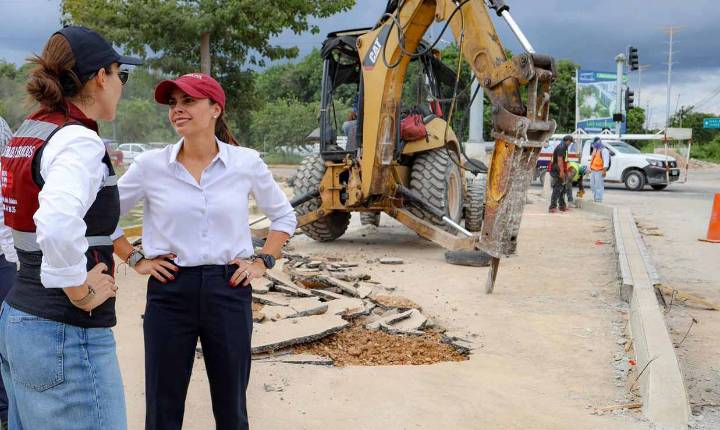 Supervisa Ana Paty Peralta cruce seguro en avenida Lak´in