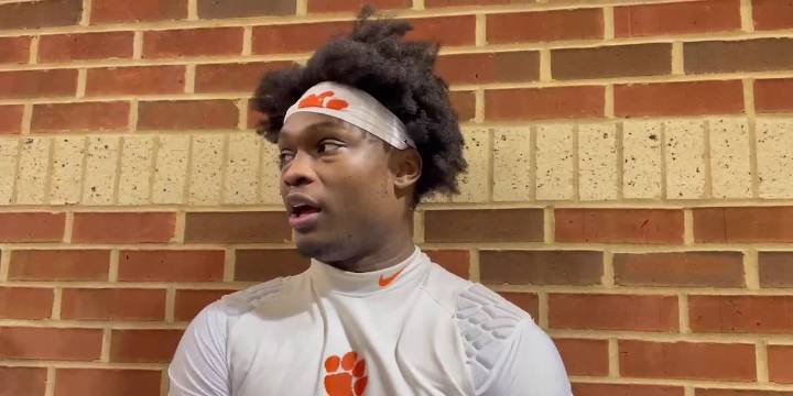 Clemson running back Adam Randall post game interview following huge win over Louisville