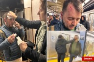 Two men slashed in face on busy NYC subway platform