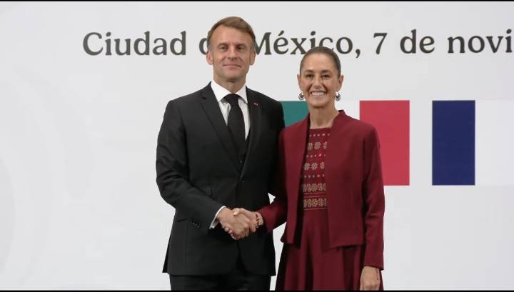 “Reunión fructífera” entre Sheinbaum y Macron