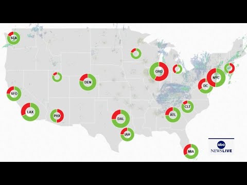 Map of U.S. airport flight cancellation rates: LIVE FROM FLIGHTAWARE