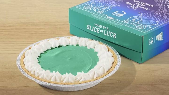 Taco Bell's Mountain Dew Baja Blast Pie Is Arriving in Stores
