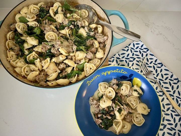 Recipe: Tortellini with sausage and spinach a quick 30