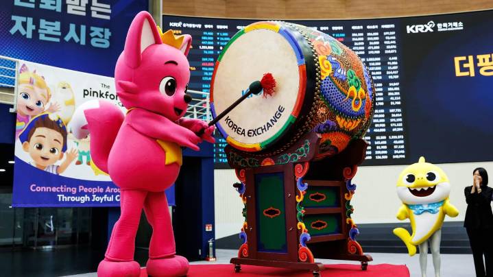 'Baby Shark' creator Pinkfong shares surge up to 62% on debut