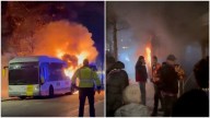 Sale ardiendo un autobús que trasladaba aficionados del Barcelona en Brujas