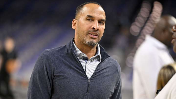 Mavericks’ Nico Harrison spotted staring into space as ‘Fire Nico’ chants rain down