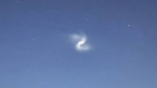 Spiral light seen Tuesday night over New Hampshire