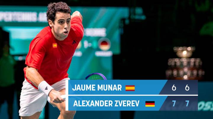 Un aguerrido Munar no puede con Zverev y España se juega alcanzar la final de la Davis en el dobles