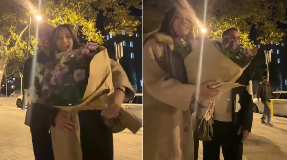 Grababa un video con su novia en una calle, Messi les dio la sorpresa de su vida y se hizo viral