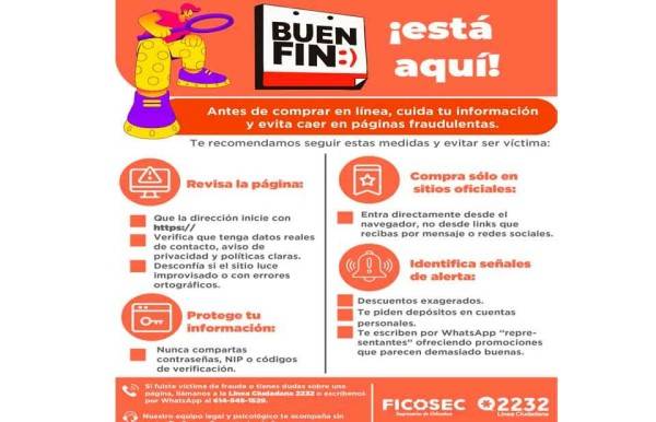 Llama Ficosec a prevenir ser víctimas de fraude durante El Buen Fin