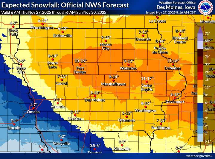 Winter Storm Watch Issued; Up to 14 Inches of Snow Possible This Weekend