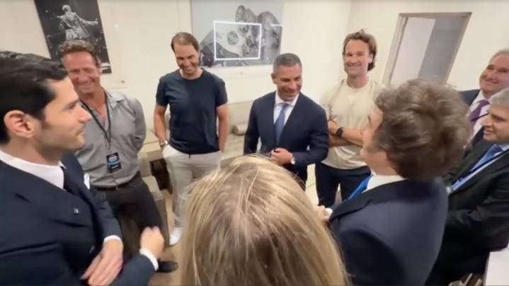 El inesperado encuentro de Javier Milei con Rafael Nadal, David Nalbandian y Carlos Moya