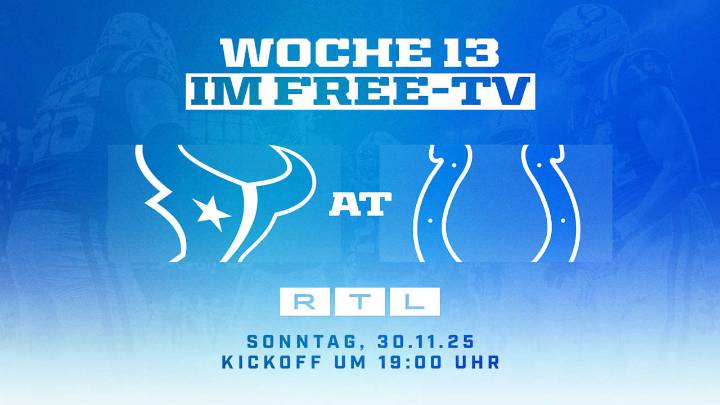Colts–Texans Showdown ist das Highlight der Week 13 Coverage bei RTL