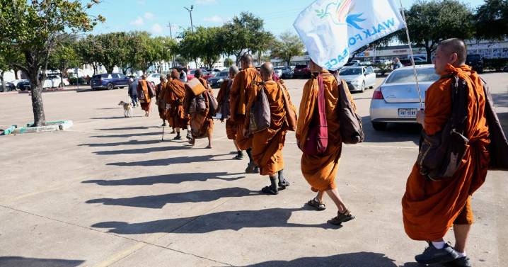 Buddhist monks resume 2,300-mile walk for peace after accident near Houston