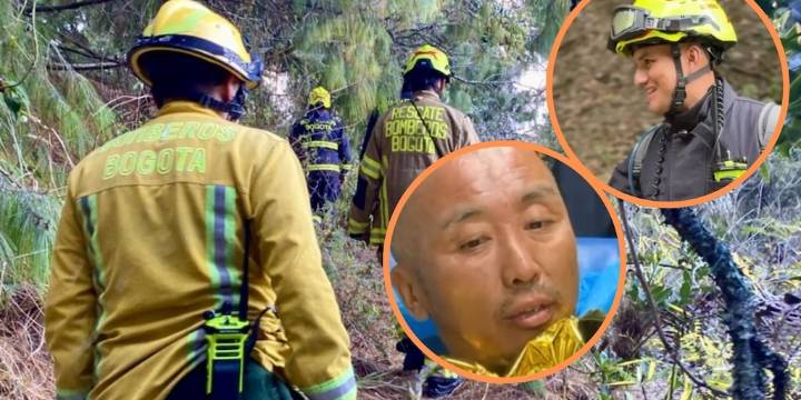 Con notable emoción, bombero que halló al extranjero perdido en Monserrate relató cómo fue rescate y la curiosa frase del hombre cuando fue encontrado