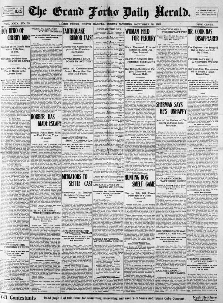 Today in History: November 28, 1909 - Woman held for perjury