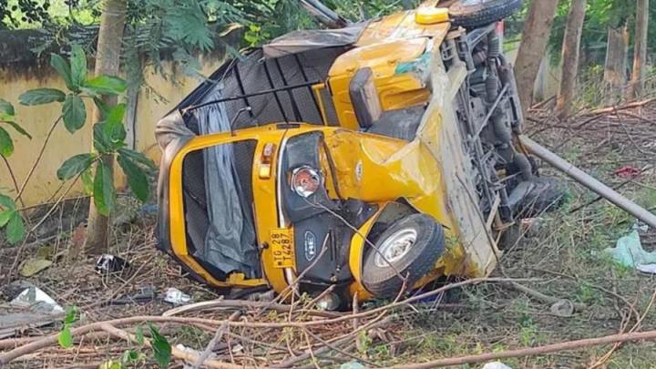 Wild boars hit an auto-rickshaw in Kothagudem, three injured