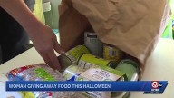 Blue Springs woman puts out canned goods for Halloween