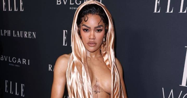 Teyana Taylor Flaunts Midriff Tattoos in Bold Dress