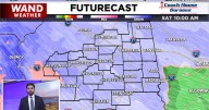 How much snow will central Illinois see on Saturday?