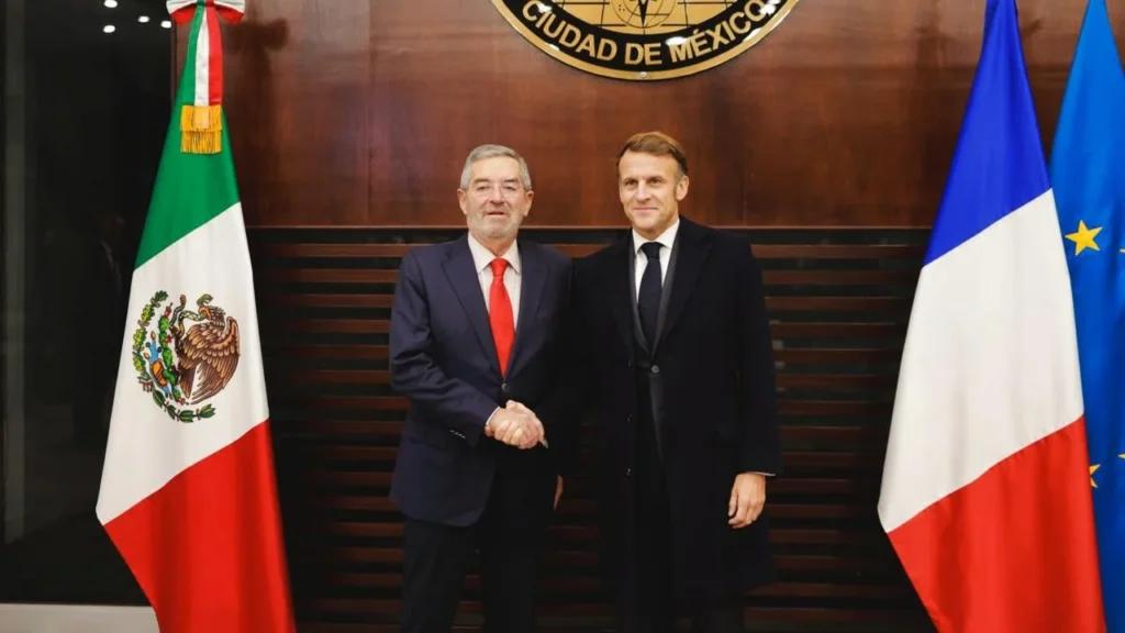 Canciller de la Fuente recibe a Emmanuel Macron, presidente de Francia