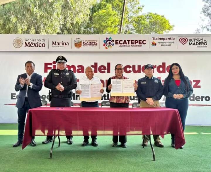 Raciel Pérez firma Acuerdo Metropolitano por la Paz junto a autoridades federales y de la GAM