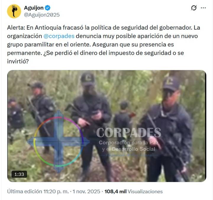 ¡Video «Frente Conquistadores de Oriente» es falso! Así lo confirma Policía Antioquia