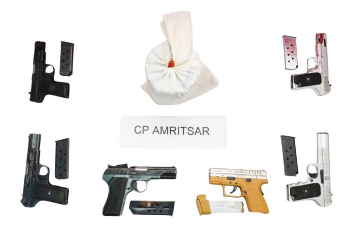 Punjab Police busts Pak-linked arms-narco network; seizes 1 kg heroin, 6 pistols