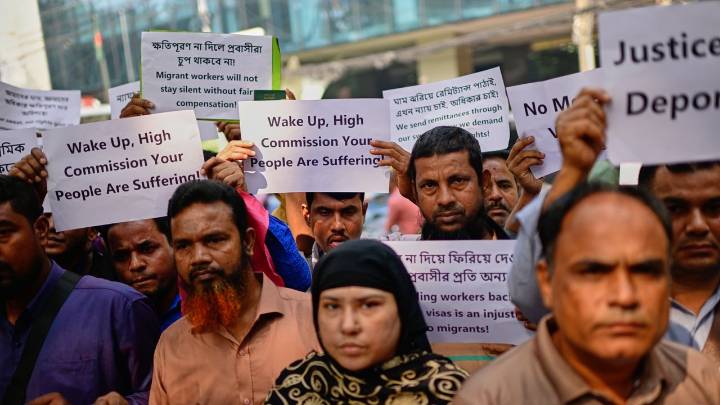 Bangladeshi workers protest over unpaid wages and mistreatment claims