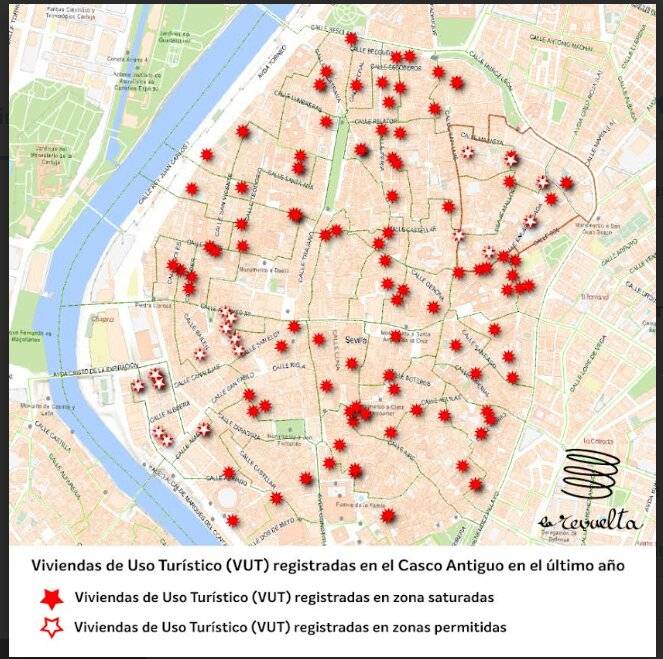 La Revuelta denuncia que casi el 84% de las nuevas VUT registradas en el centro son ilegales