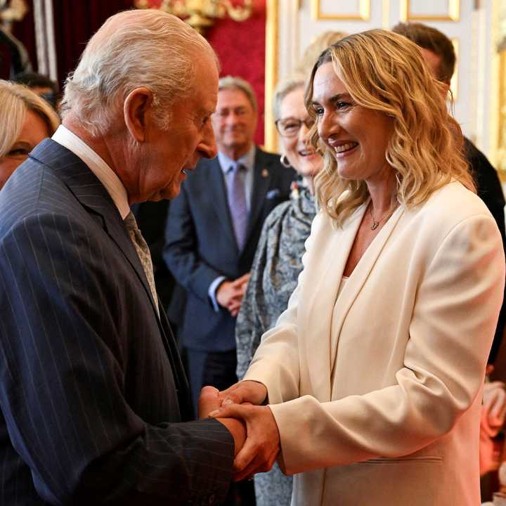 Kate Winslet Met King Charles III in Lace Outfit 