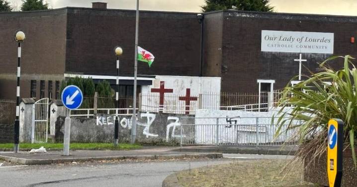 Swastika graffiti daubed on walls outside church 'deplorable' says council leader