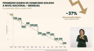 México: Homicidios dolosos bajan hasta un 37% en el país