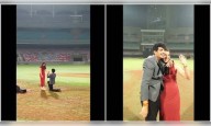 Watch: Palash Muchhal’s surprise proposal to Smriti Mandhana at DY Patil Stadium leaves World Cup champion in tears