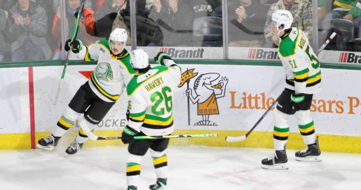 Harmer’s late goal lifts Saginaw past London in 1st of home and home between the Knights, Spirit