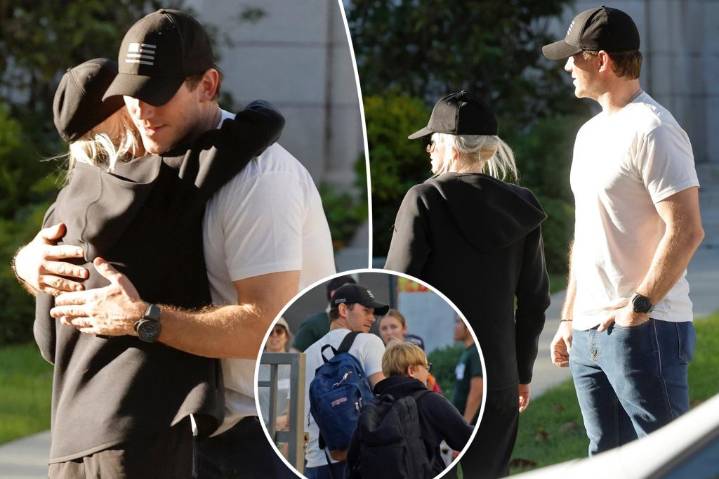Exes Chris Pratt and Anna Faris share a hug on Thanksgiving