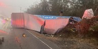 Ascension officials respond to overturned 18-wheeler near Germany Road; delays expected