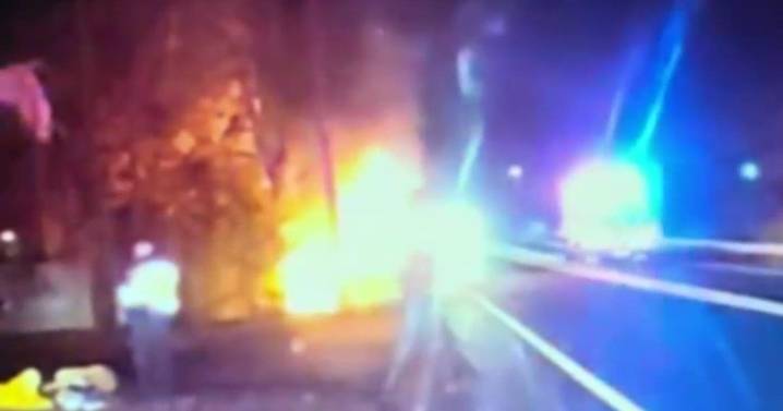 New Jersey officers rescue man from burning car