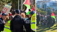 Australian news and politics live: Pro-Palestine protesters clash with NSW police at Darling Harbour arms expo