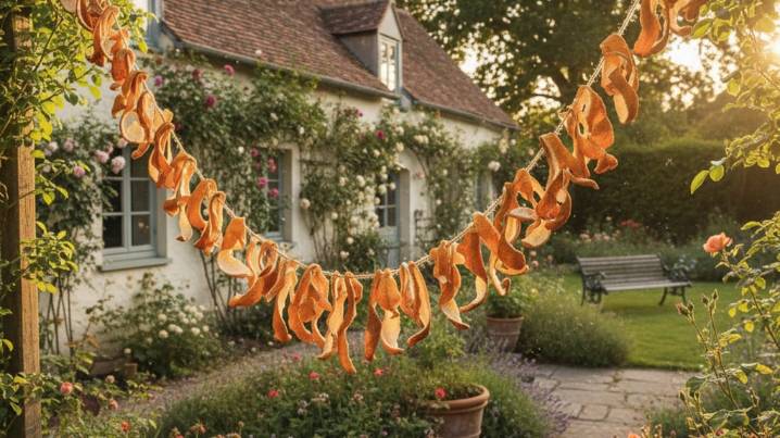 Pocos lo saben: por qué recomiendan poner cáscaras de naranja secas colgadas en el jardín de las casas