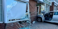 Car plows into Newtown nail salon, causing storefront damage