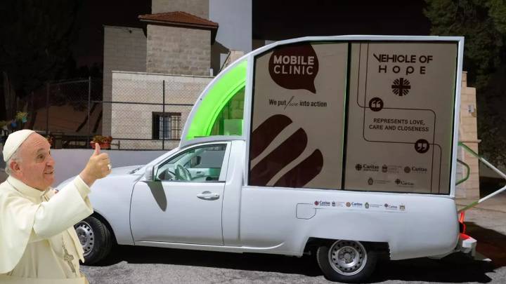 Papamóvil de Francisco recorrerá las calles de Gaza como clínica infantil