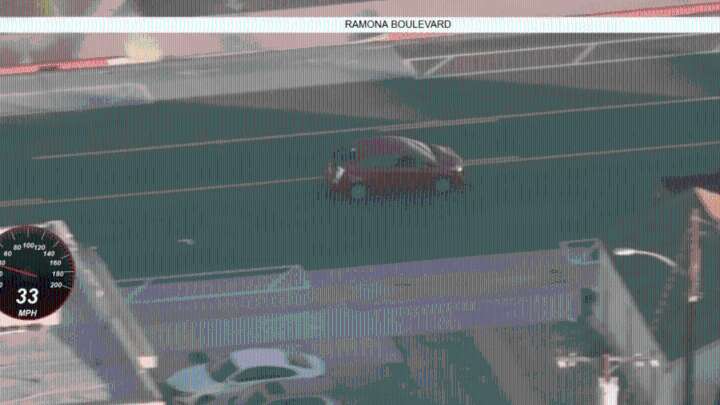 Police chase vehicle in the San Gabriel Valley