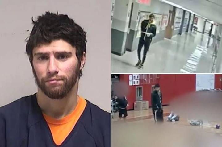 Wild video shows teacher falling out of car then drunkenly stumbling around school: cops