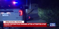 Police: Motorcycle crashes after attempted traffic stop in Greenville