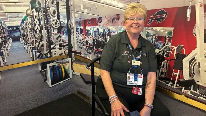 Meet Miss Cindy, the Bills fan who makes a Highmark Stadium elevator a happy place